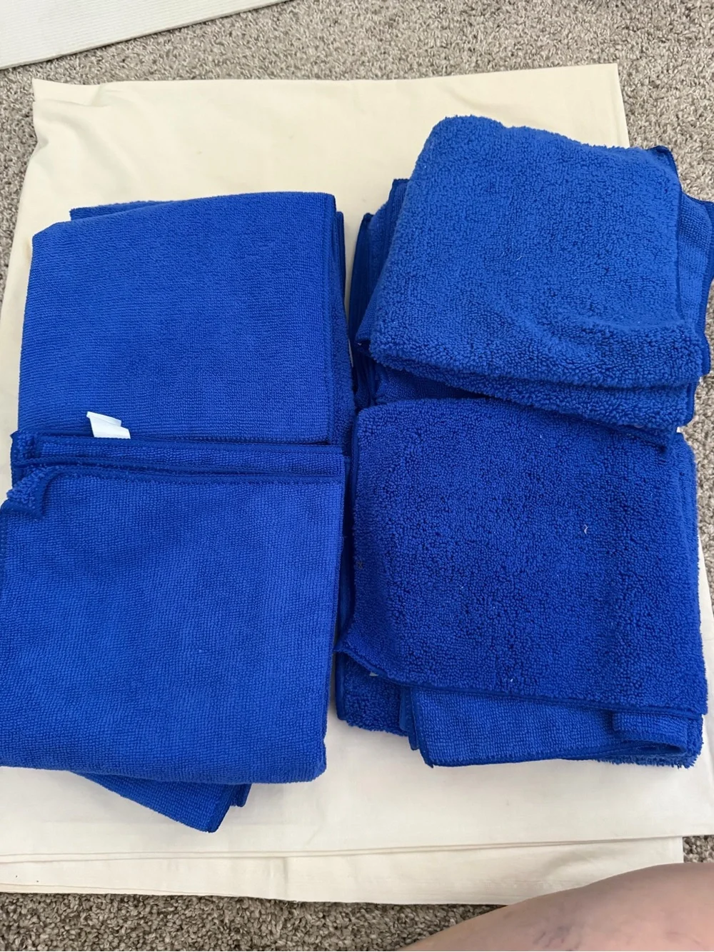BLUE MICRO FIBER TOWELS- SET OF 14